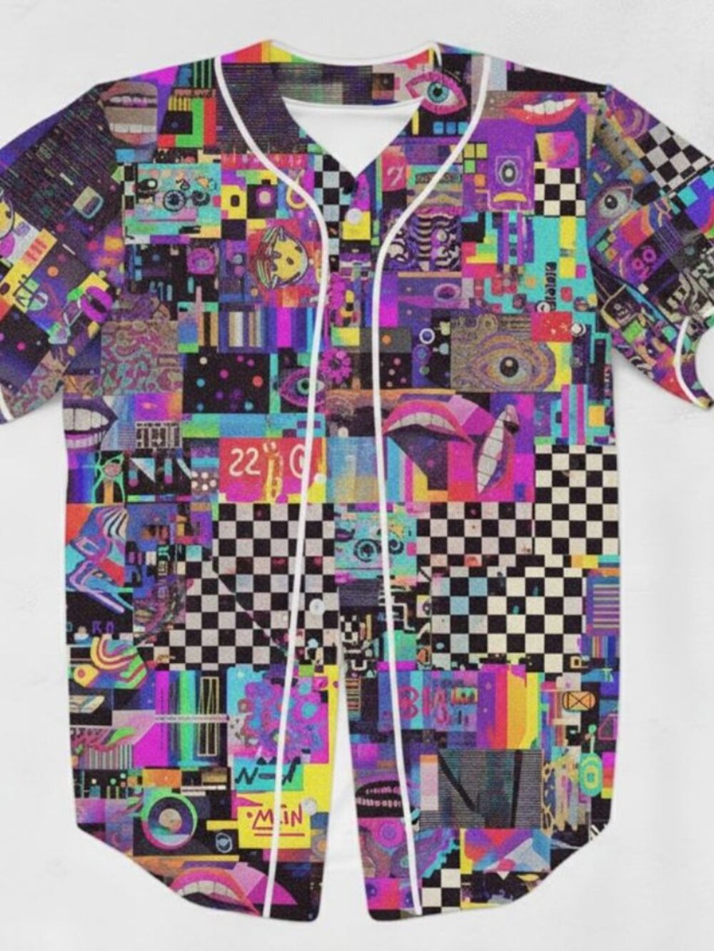 Zeds Dead Cyber Skull Glitch Art Maximalist Rave Jersey